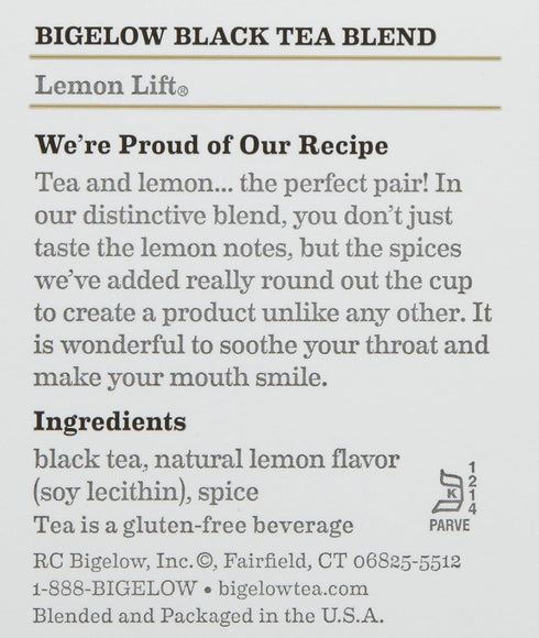 20 Count (Pack 3) Bigelow Lemon Lift Tea Bags