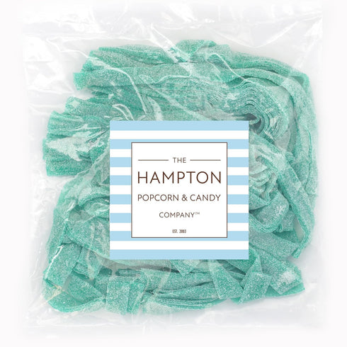 2.5 Green Apple Sour Belts, Pound Bulk Bag, The Hampton Popcorn & Candy Company