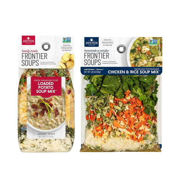 Anderson House Frontier Soups Combo Pack: (1) Rocky Mountain Trail Loaded Potato,