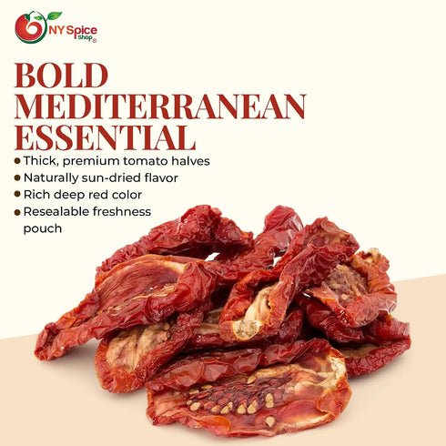 3 NY SPICE SHOP Sun-Dried Tomato Halves - Pound Sun-Dried Tomatoes - Dried Tomatoes Halves - Sweet and Rich sun-dried