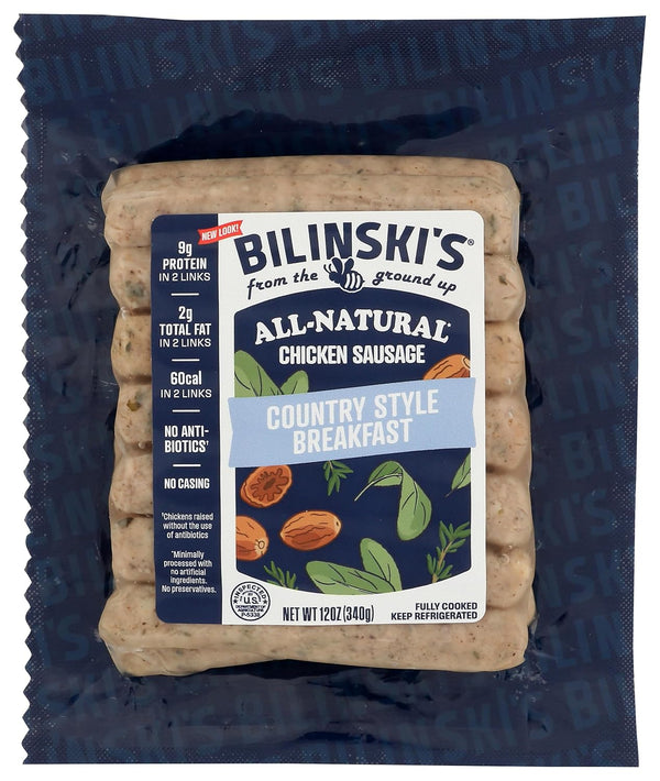 Bilinski Country Style Breakfast Chicken Sausage, 12 OZ