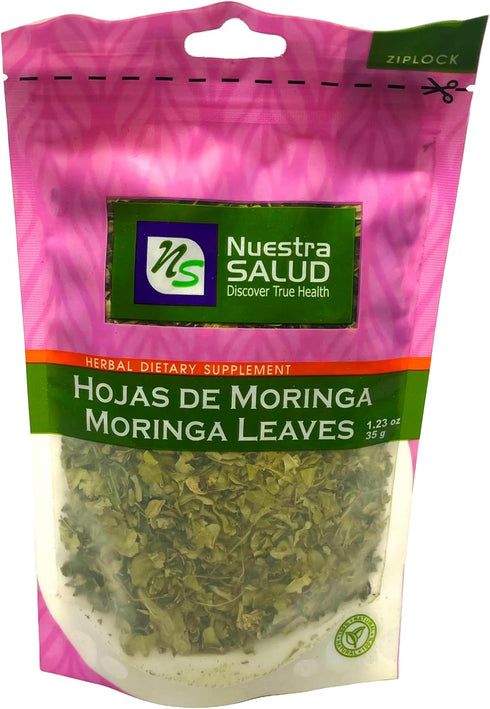 Dried Moringa Leaves Herbal Infusion Tea (35gr) - Premium Silver Line All Natural Moringa Tea in Zip Lock Bag