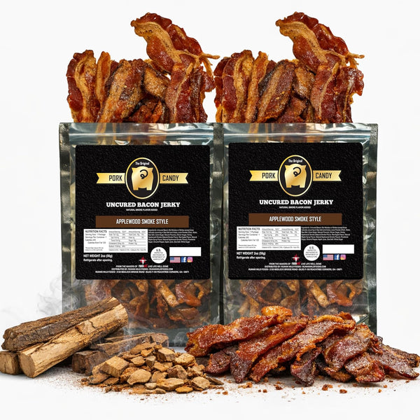 Smoked Applewood Bacon Jerky Sweet, Smoky & Irresistibly Delicious Gourmet Indulgence |