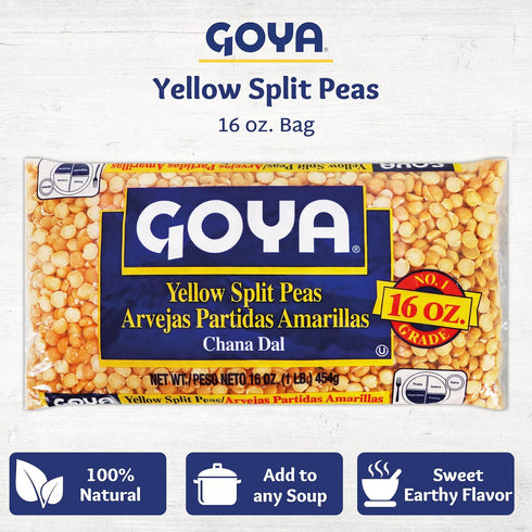 Pack 2 (16 oz Goya Yellow Split Peas, Dry, Pantry Staple, of Cans)