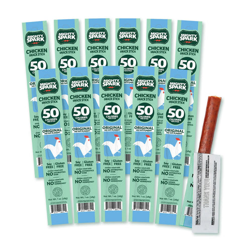 Mighty Spark Chicken Snack Sticks - Original Sea Salt & Pepper- 6g