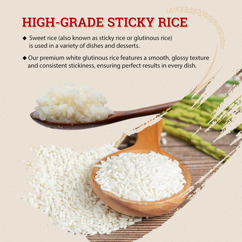 52USA 2 (32 907g (Pack 1), Sweet Sticky Rice Pound Ounce), Premium Glutinous Rice of Gluten-Free, Vegan, All Natural