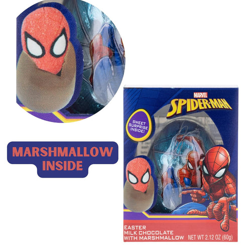 2.12 Spiderman Chocolate Egg with Marshmallow Inside, Easter Candy Individually Wrapped, Ounces