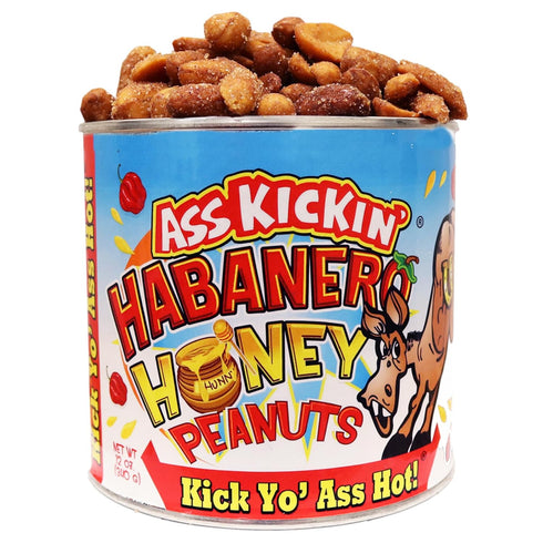 ASS KICKIN’ Habanero Honey Spicy Hot Peanuts, 12oz - Ultimate Spicy Gourmet Gift