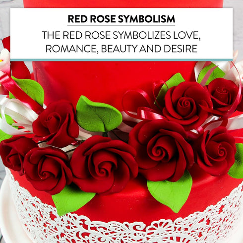 2 Count Global Sugar Art Premium Rose Sugar Cake Topper Flower Spray, Deep Red, by Chef Alan Tetreault