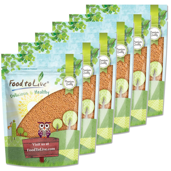 Food to Live Yellow Mustard Seeds, (1 Pound) Bag (Pack of 6)