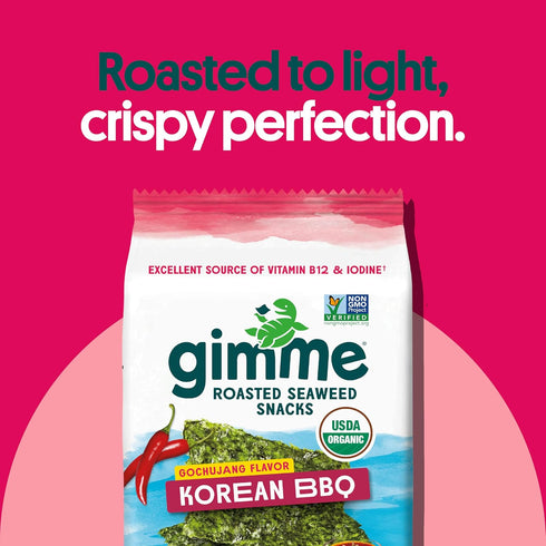 Gimme Omega3s Adults,6 Count (Pack 2) Seaweed Organic Premium Roasted Seaweed Snacks,Korean