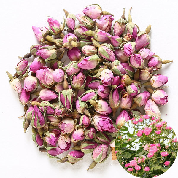 TooGet Fragrant Natural Pink Rose Buds Organic Dried Rosa Damascena - 2 OZ Culinary Grade