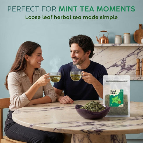 100% 6 oz (170 Miss Spring Dried Mint Leaves (Spearmint & Peppermint Leaves) | Natural, Non-GMO, No Preservatives, No
