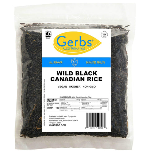 4 lbs. 14 Gerbs Wild Black Rice | No Artificial Additives, Resealable Bag | Naturally Nutty & Chewy | Top Allergen-Free