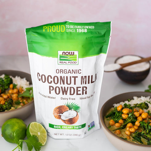 12-Ounce NOW Foods, Organic Coconut Milk Powder, Dairy Free/ Vegan, Just Add Water