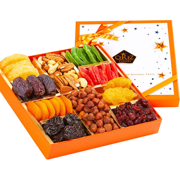Cerez Pazari Dried Fruit and Nuts Gift Basket, Gourmet Holiday Gift Box