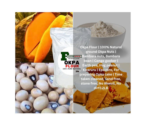 Generic 2.5LB 2 PACKS 100% Okpa Flour | | Natural ground Okpa Nuts | Bambara nuts | Bambara bean | Congo goober | Earth