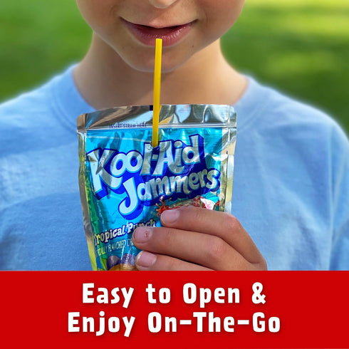 Jammers 0% Pack, 30 6 oz Kool-Aid Tropical Punch, Grape & Cherry Flavored Juice Drink Variety ct Box, fl Pouches