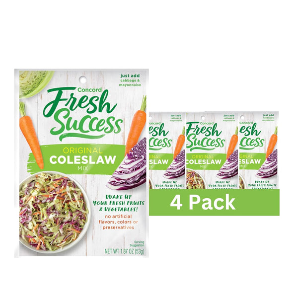 Concord Foods All-American Coleslaw Seasoning Mix, Tangy Sweet-Tart Blend - 1.87 Ounce Pack of 4