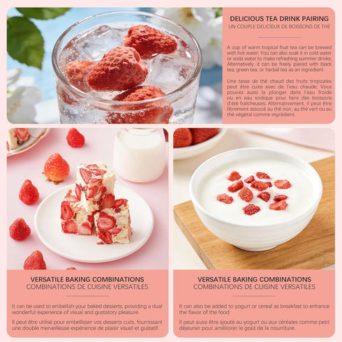 SIJIYUNLI 100g/3.52oz -Freeze dried strawberries Whole strawberry,Non fried|Low calorie|Vegan.Leisure snacks for Binge