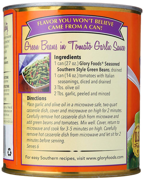 Glory Foods (6 Pack, 162oz) Seasoned Southern Style Green Beans Total