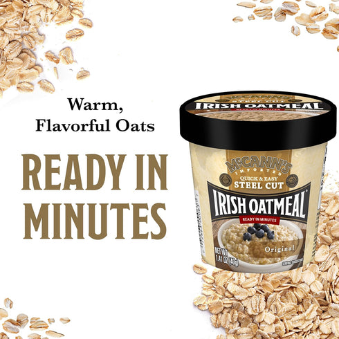 1.4 (Pack 12) McCann's Irish Oatmeal Instant Oatmeal Cup, Original, Ounce