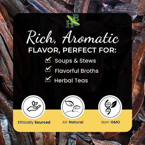 Herb To Body Organic Prekese Aidan Fruit - 5 Whole Pods, Tetrapleura Tetraptera, African Dried Herbs for Tea and