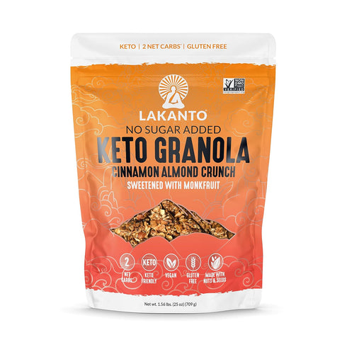 Lakanto Cinnamon Almond Crunch Granola - Monk Fruit Sweetener, Delicious Snack, Quick