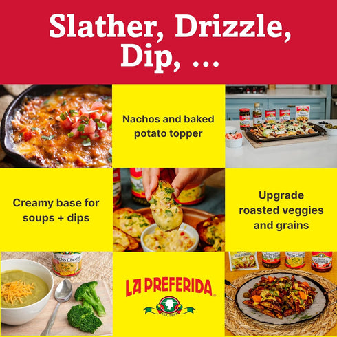 15oz. (Pack 3) La Preferida Zesty Nacho Cheese Sauce (Bold & Creamy Canned Nacho Cheese) Made for Dipping, Drizzling