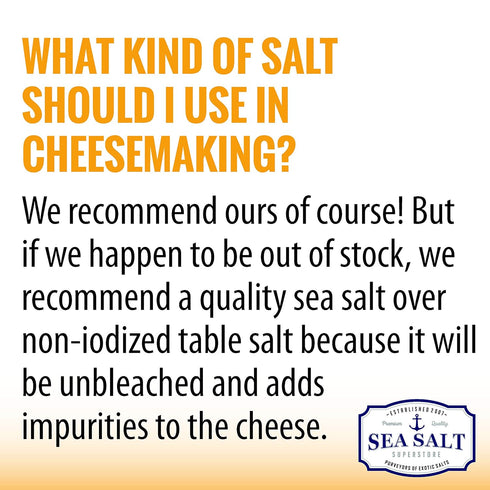 5 lb Fine Sea Salt for Homemade Cheese Making, Gluten-Free and Non-Iodized Kosher Cheese Kit Essential Salt, Bag