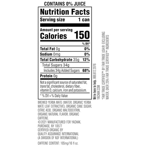 Yachak 16 Oz (Pack 12) Yerba Mate Drink, Passionfruit, Fl