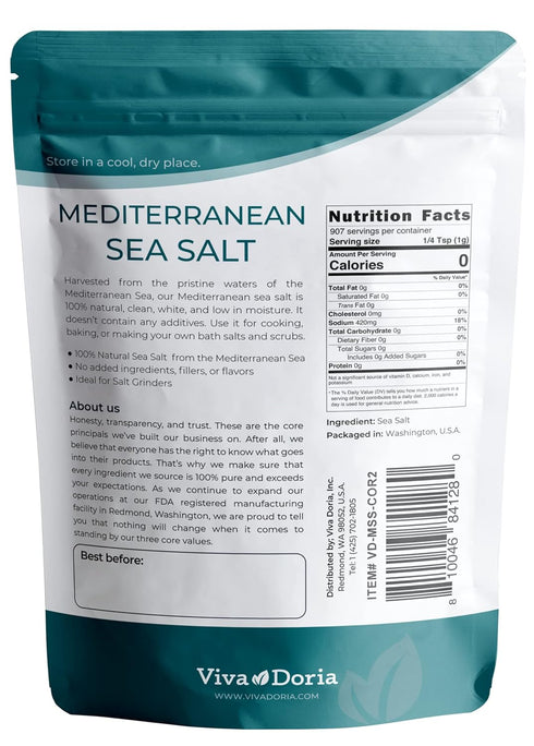 5 lb Viva Doria Mediterranean Sea Salt, Coarse Grain