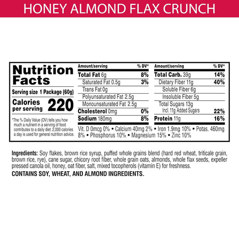 2.1oz 12ct Kashi Go Cereal Honey Almond
