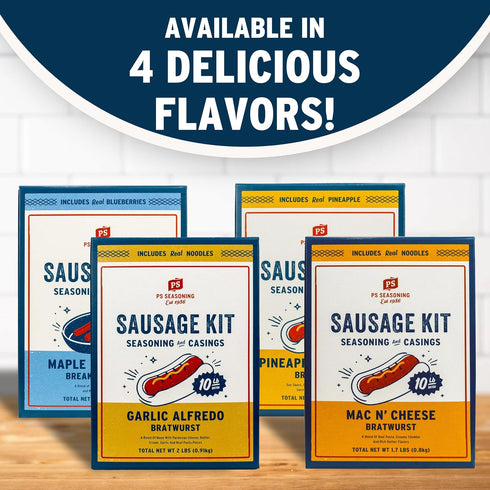 10 Lbs PS Seasoning Pineapple Teriyaki Bratwurst Kit - Sausage making Seasoning And Natural Hog Casings For Of Meat