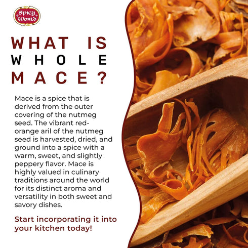 Spicy World 3.5oz (100g) Mace Whole - Javathri, Pure, Natural, Nutmeg's Rind