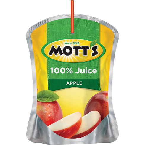 100% 6.75 8 Count (Pack 4) Mott's Apple Juice, Fluid Ounce Pouch