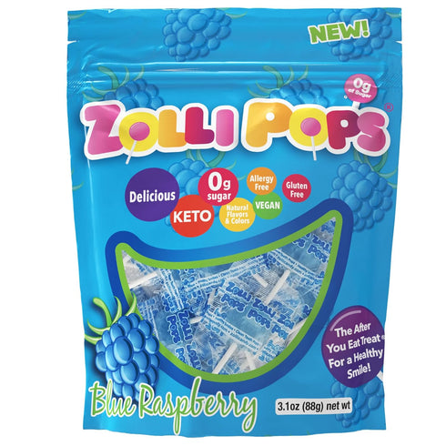 Zollipops Clean Teeth Lollipops, Blue Raspberry, 3.1 Ounce (Pack of 1)