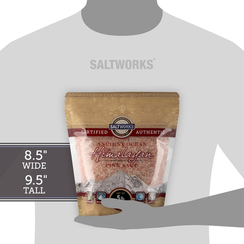 5 SaltWorks Ancient Ocean Himalayan Pink Salt, Medium Grain, Pound Bag