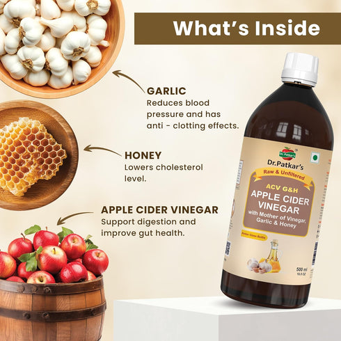 Dr. Patkar's 500 ml Apple Cider Vinegar with Garlic and Honey