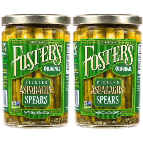 Foster's Pickled Asparagus Spears in a Jar, Original, 32oz, 2 Pack, Traditional