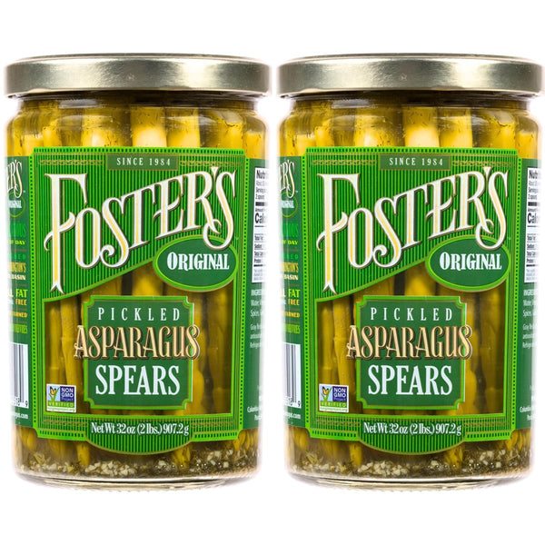 Foster's Pickled Asparagus Spears in a Jar, Original, 32oz, 2 Pack, Traditional