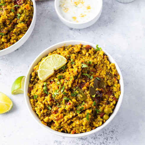 2 Kays Curries Masala Kichadi Meal Kit with Premium Rice and Lentils, Authentic Indian Comfort Food, Vegan
