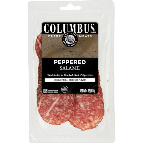 COLUMBUS Salami Sliced and Peppered, Italian, Authentic Flavor For Charcuterie Boards, Sandwiches,