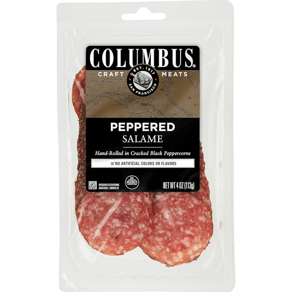 COLUMBUS Salami Sliced and Peppered, Italian, Authentic Flavor For Charcuterie Boards, Sandwiches,