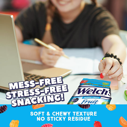 5 oz (Pack 12) Welch's Fruit Snacks, Mixed Fruit, Perfect for School Lunches, Sharing Size Bags