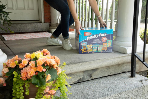 Pack, 26oz (28 Herrs Snacks Variety Potato Chips, Pretzels, Popcorn, Cheese Curls, Box Bags)