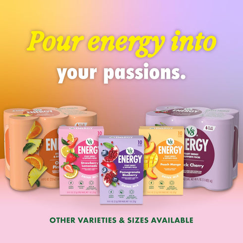 V8 8 oz (6 Pack) Energy Diet Strawberry Lemonade Juice Energy Drink, fl Can