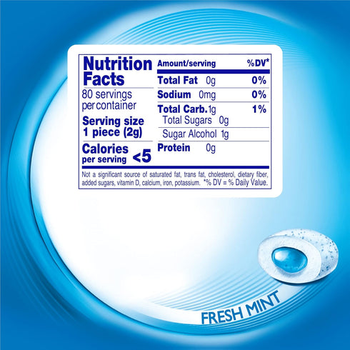 Mentos Pure Fresh Sugar-Free Chewing Gum with Xylitol, Fresh Mint, 80 Piece in Recyclable Paperboard Bottle
