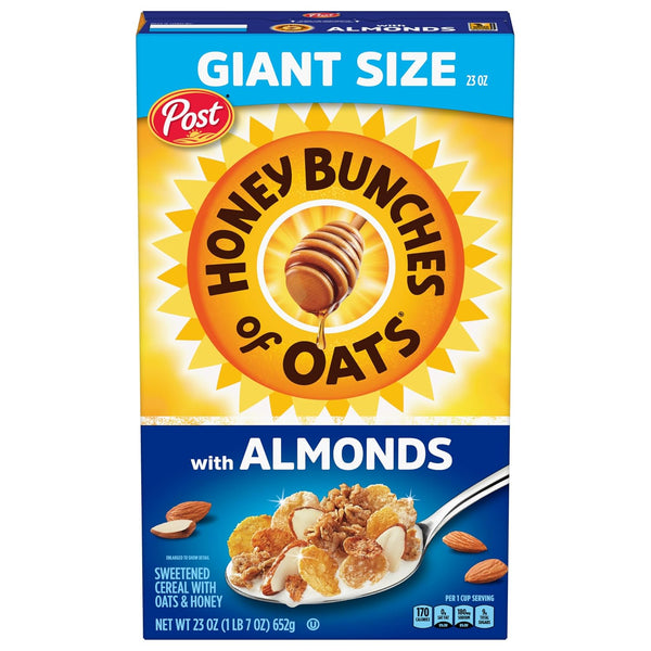 Honey Bunches of Oats with Almonds Breakfast Cereal, Almond Cereal with Oats