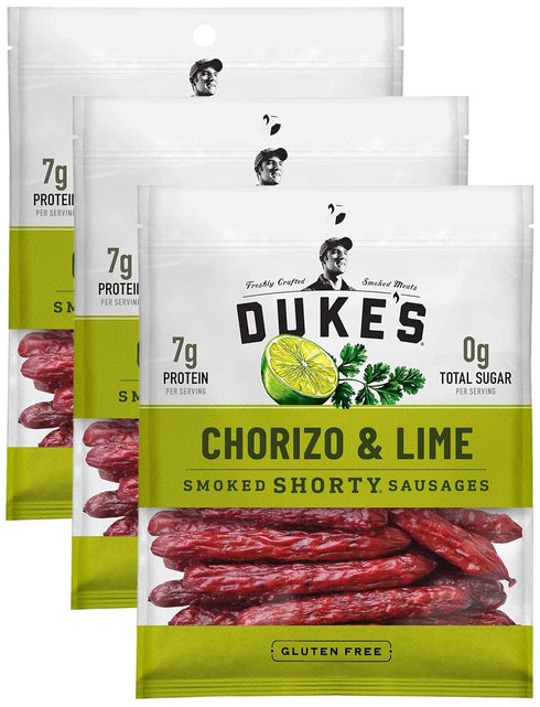 Duke's Pork Chorizo & Lime Smoked Shorty Sausages, 7g Protein Per Serving,